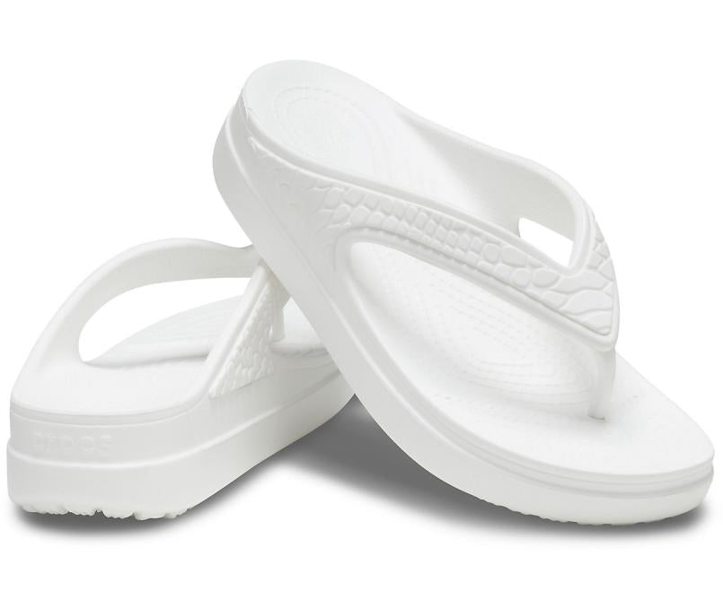 Flip-Flops | Women Crocs Crocs Sloane Snake Wedge Flip White