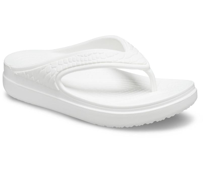 Flip-Flops | Women Crocs Crocs Sloane Snake Wedge Flip White