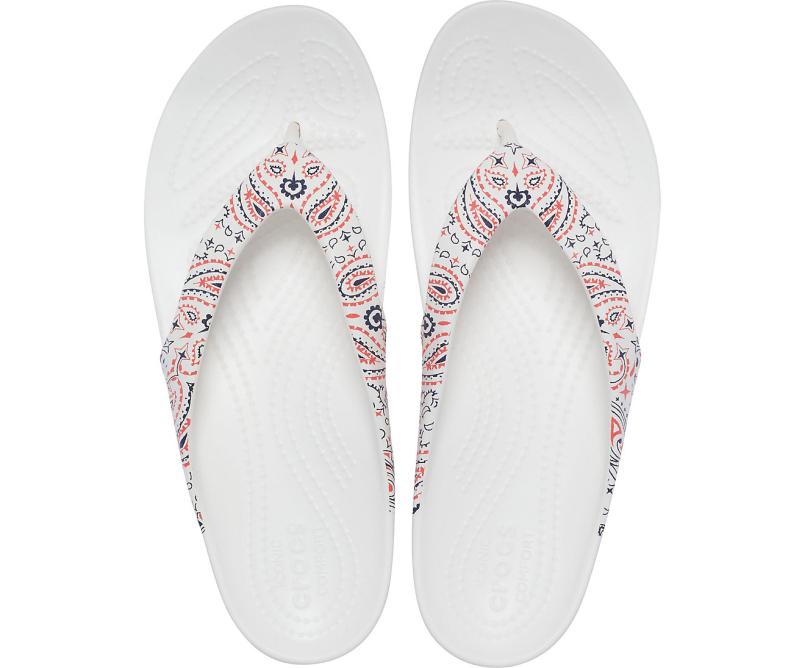 Flip-Flops | Women Crocs Kadee II Americana Paisley Flip White / Multi