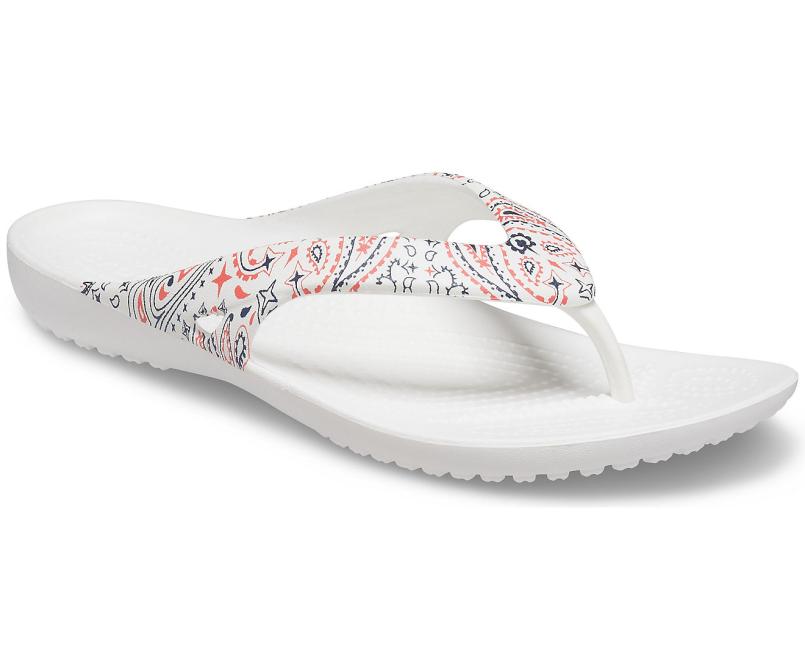 Flip-Flops | Women Crocs Kadee II Americana Paisley Flip White / Multi