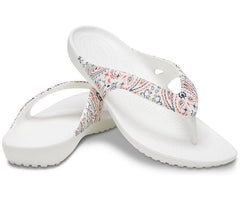 Flip-Flops | Women Crocs Kadee II Americana Paisley Flip White / Multi