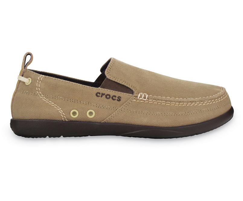 Loafers | Men Crocs Walu Slip-On Khaki / Espresso
