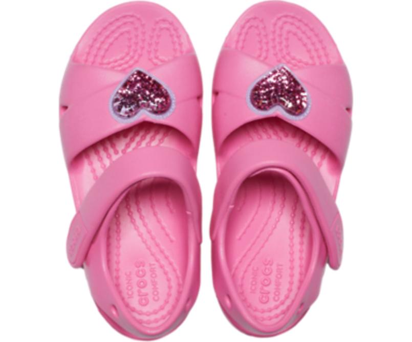 Sandals | Girls Crocs Kids&#039; Classic Cross-Strap Charm Sandal Pink Lemonade