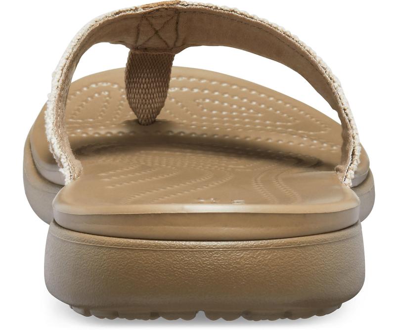 Sandals | Men Crocs Santa Cruz Canvas Flip Khaki / Walnut