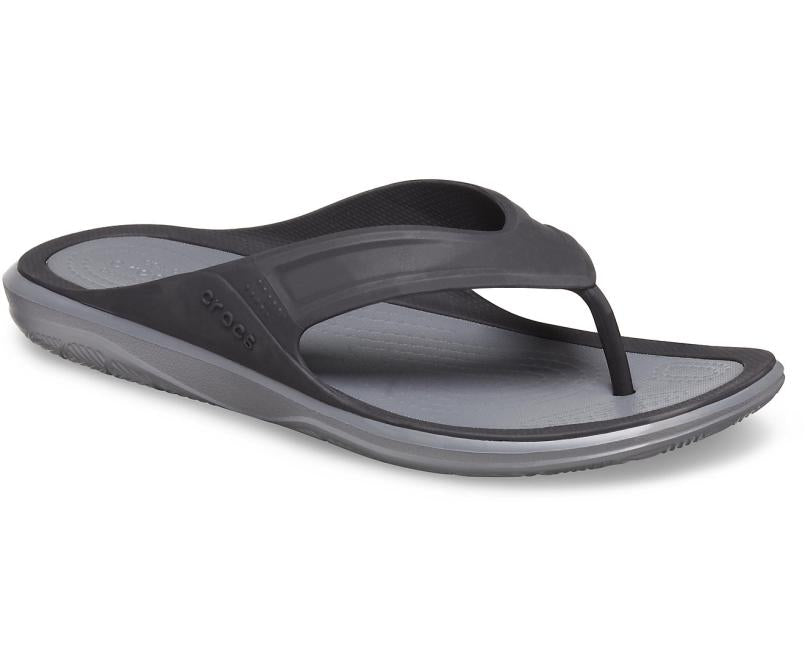 Sandals | Men Crocs Swiftwater™ Wave Flip Black/slate Grey