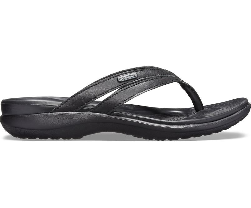 Sandals | Women Crocs Capri Basic Strappy Flip Black / Black