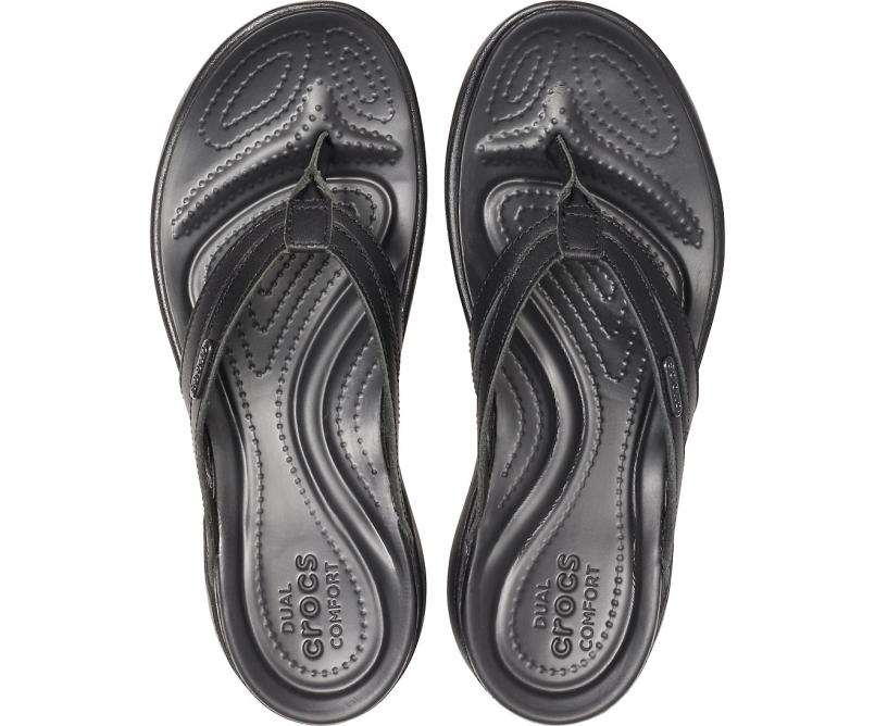 Sandals | Women Crocs Capri Basic Strappy Flip Black / Black