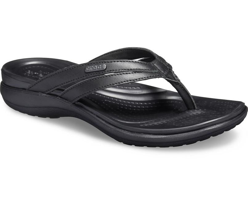Sandals | Women Crocs Capri Basic Strappy Flip Black / Black