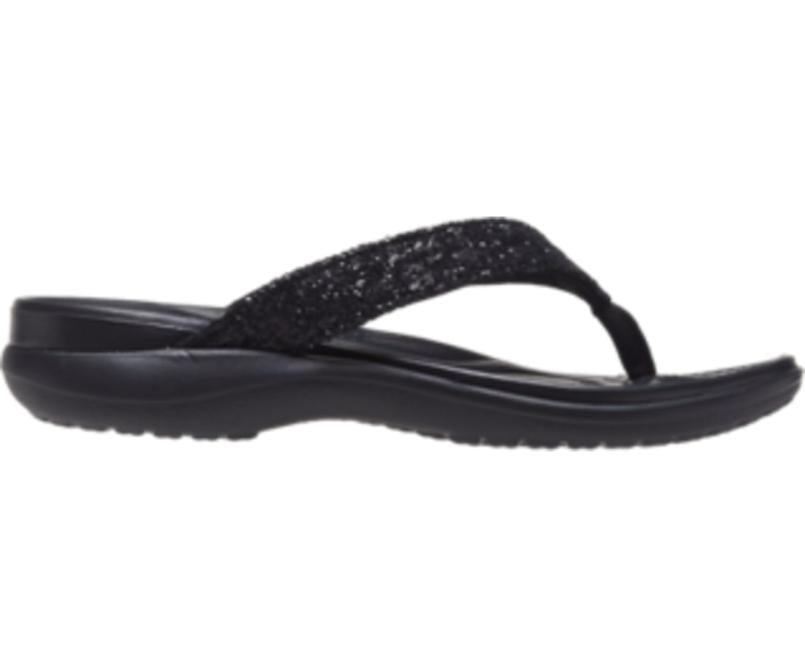 Sandals | Women Crocs Capri V Glitter Flip Black
