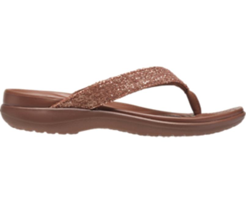 Sandals | Women Crocs Capri V Glitter Flip Bronze