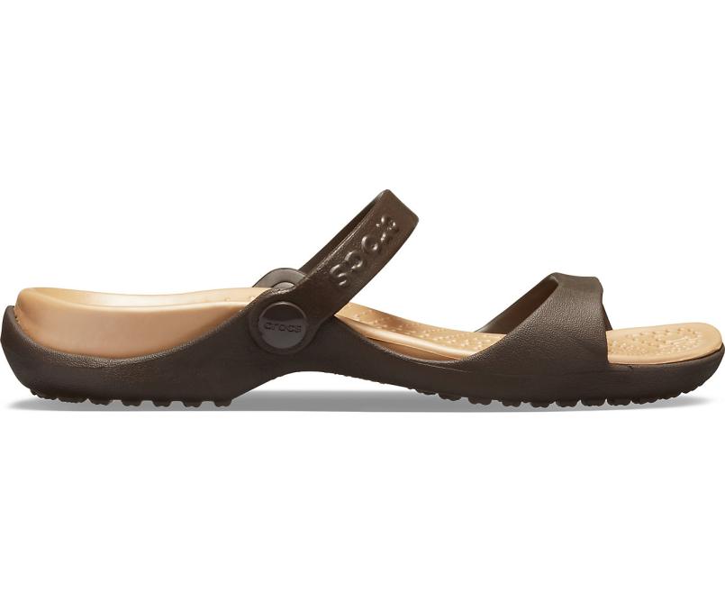 Sandals | Women Crocs Cleo Sandal Espresso / Gold