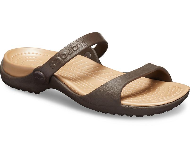 Sandals | Women Crocs Cleo Sandal Espresso / Gold