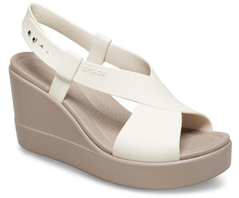 Sandals | Women Crocs Crocs Brooklyn High Wedge Stucco / Mushroom