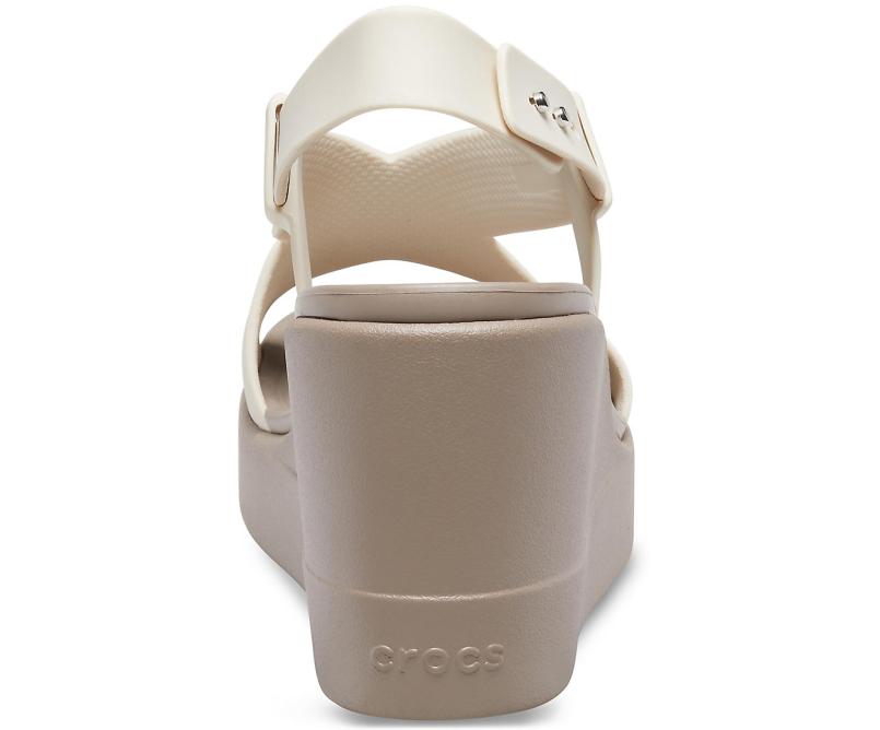 Sandals | Women Crocs Crocs Brooklyn High Wedge Stucco / Mushroom