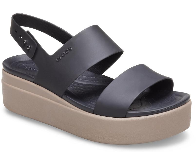 Sandals | Women Crocs Crocs Brooklyn Low Wedge Black / Mushroom