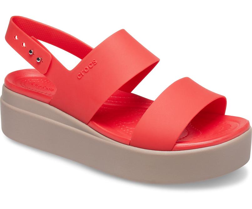 Sandals | Women Crocs Crocs Brooklyn Low Wedge Flame / Mushroom