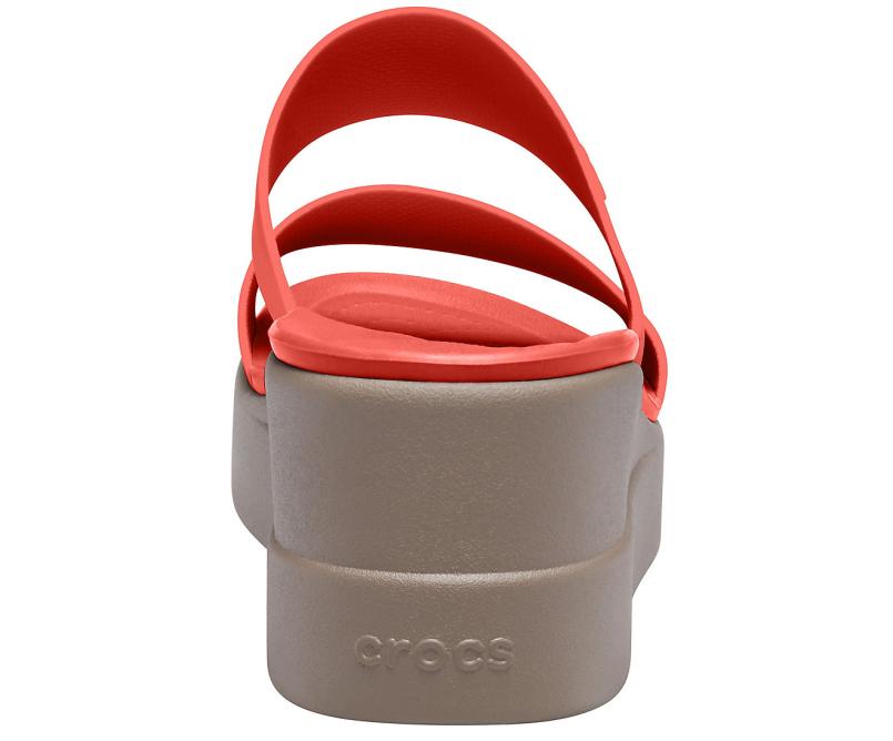 Sandals | Women Crocs Crocs Brooklyn Mid Wedge Flame / Mushroom