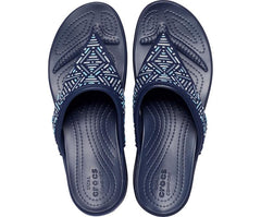 Sandals | Women Crocs Crocs Monterey Beaded Wedge Flip Navy