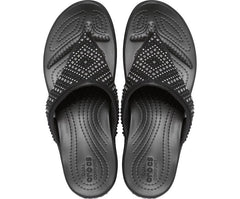 Sandals | Women Crocs Crocs Monterey Shimmer Wedge Flip Black