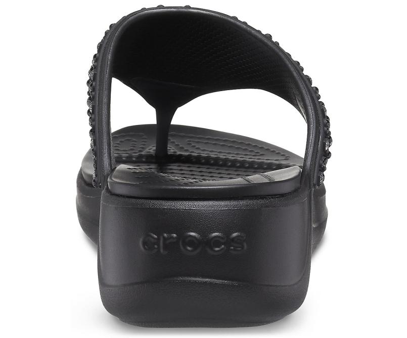 Sandals | Women Crocs Crocs Monterey Shimmer Wedge Flip Black