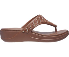 Sandals | Women Crocs Crocs Monterey Shimmer Wedge Flip Bronze