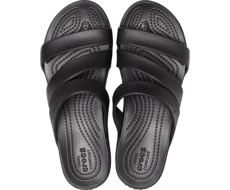 Sandals | Women Crocs Crocs Monterey Strappy Wedge Black