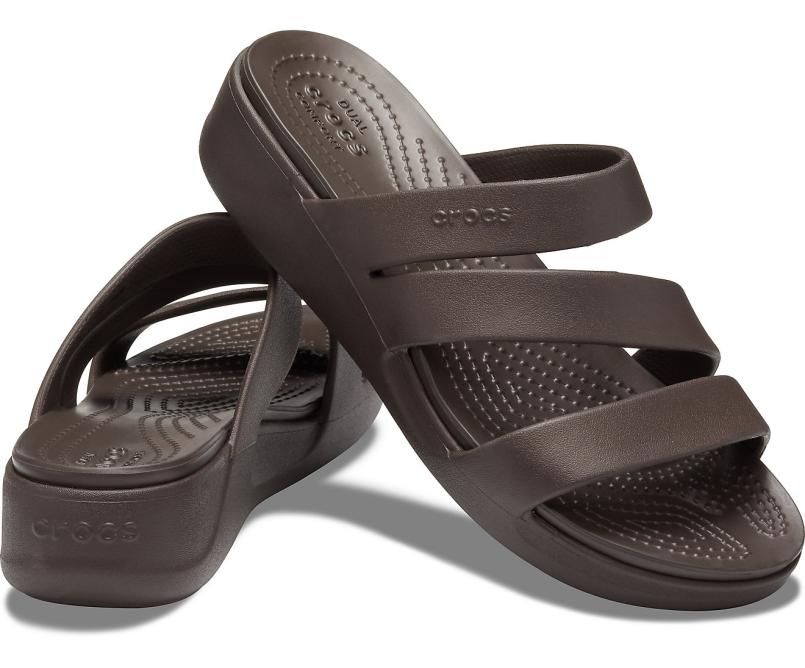 Sandals | Women Crocs Crocs Monterey Strappy Wedge Espresso