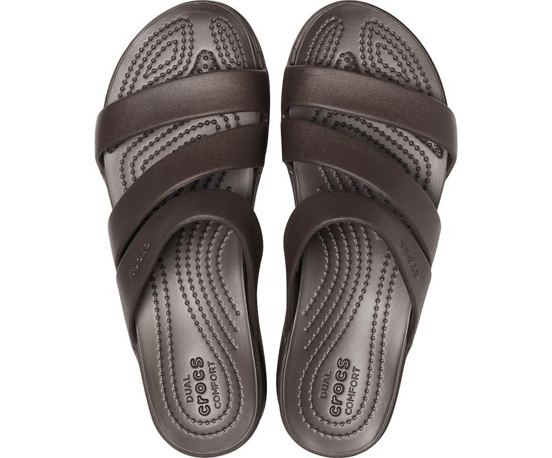 Sandals | Women Crocs Crocs Monterey Strappy Wedge Espresso