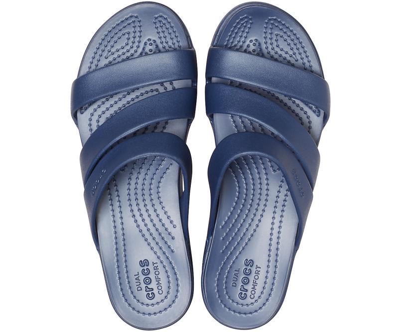 Sandals | Women Crocs Crocs Monterey Strappy Wedge Navy