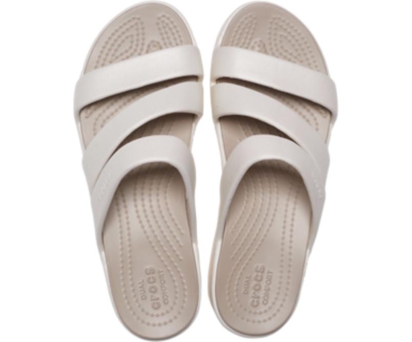 Sandals | Women Crocs Crocs Monterey Strappy Wedge Oyster