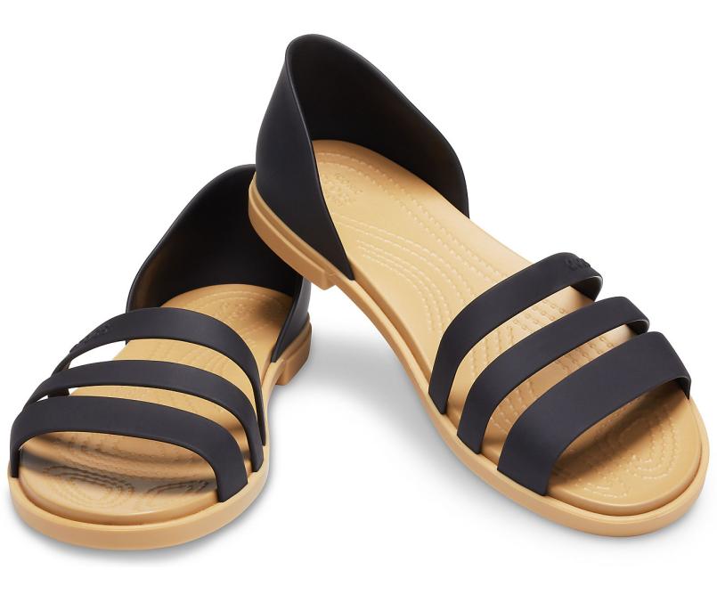 Sandals | Women Crocs Crocs Tulum Open Flat Black / Tan