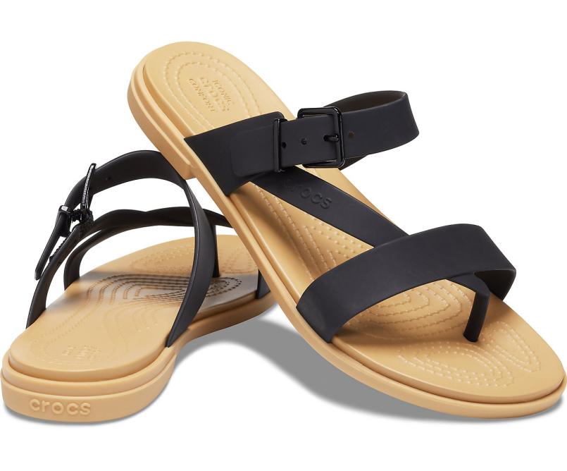 Sandals | Women Crocs Crocs Tulum Toe Post Sandal Black / Tan