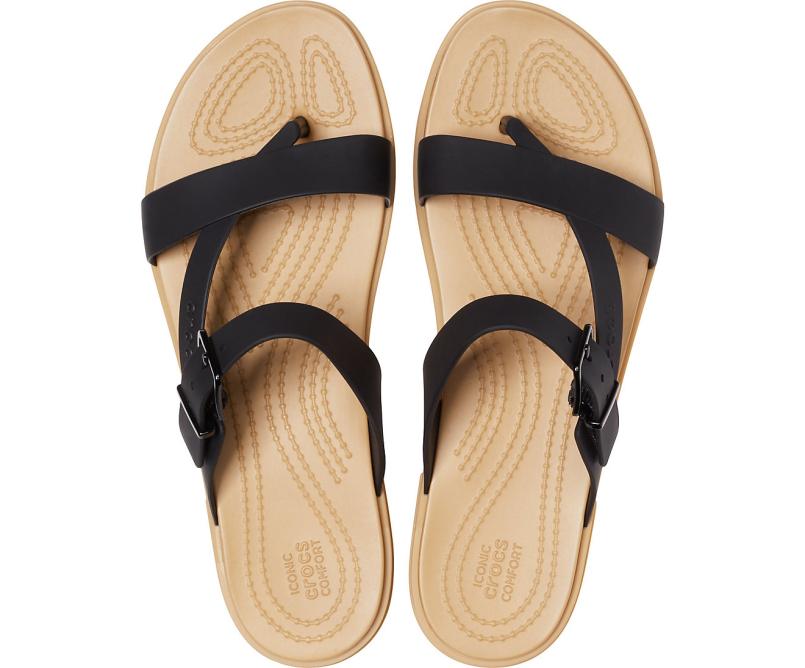 Sandals | Women Crocs Crocs Tulum Toe Post Sandal Black / Tan