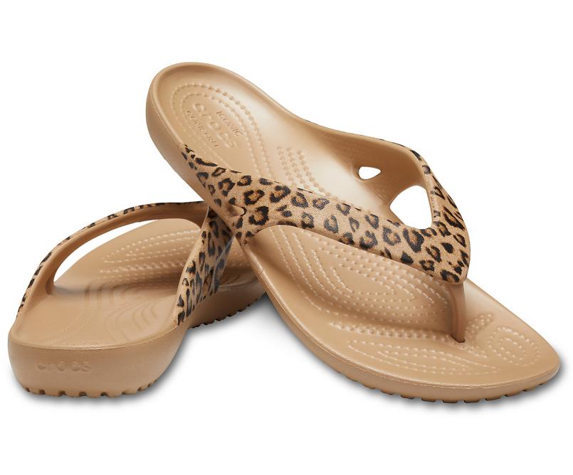 Sandals | Women Crocs Kadee II Leopard Flip Leopard / Gold