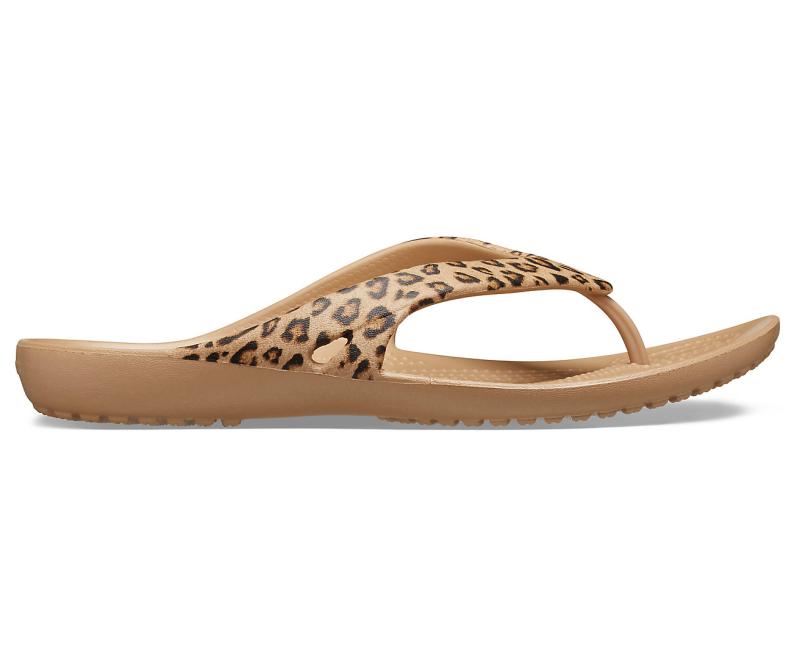 Sandals | Women Crocs Kadee II Leopard Flip Leopard / Gold