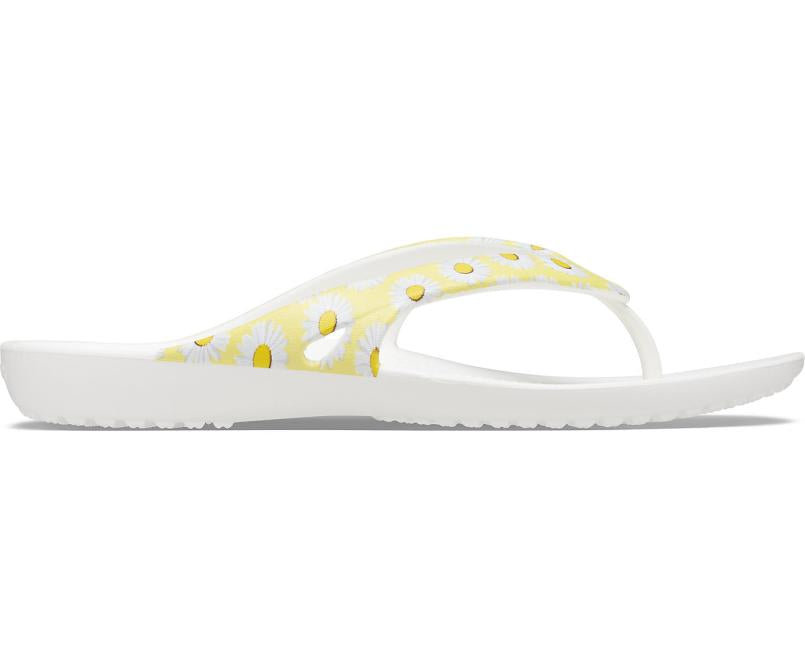 Sandals | Women Crocs Kadee II Printed Flip White / Yellow Daisy