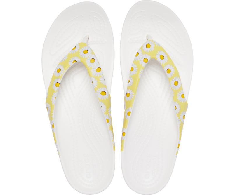Sandals | Women Crocs Kadee II Printed Flip White / Yellow Daisy