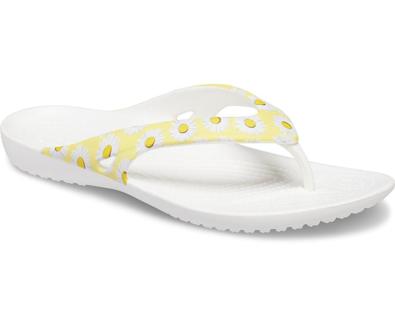 Sandals | Women Crocs Kadee II Printed Flip White / Yellow Daisy