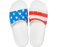 Slides | Women/Men Crocs Classic Crocs American Flag Slide White / Multi