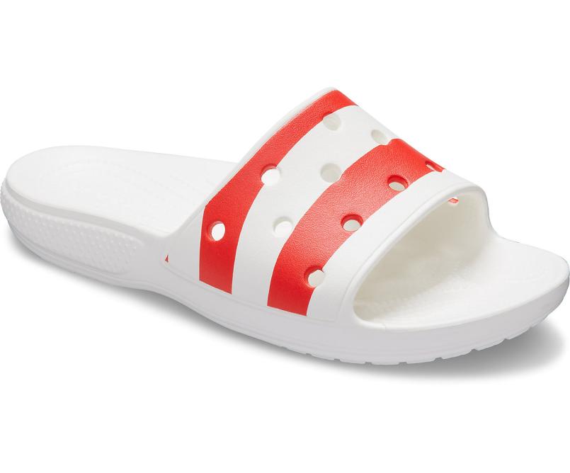 Slides | Women/Men Crocs Classic Crocs American Flag Slide White / Multi